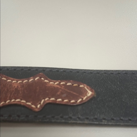 Anne Klein for Calderon black Leather Belt w/ Brown leather accents Med main image 5